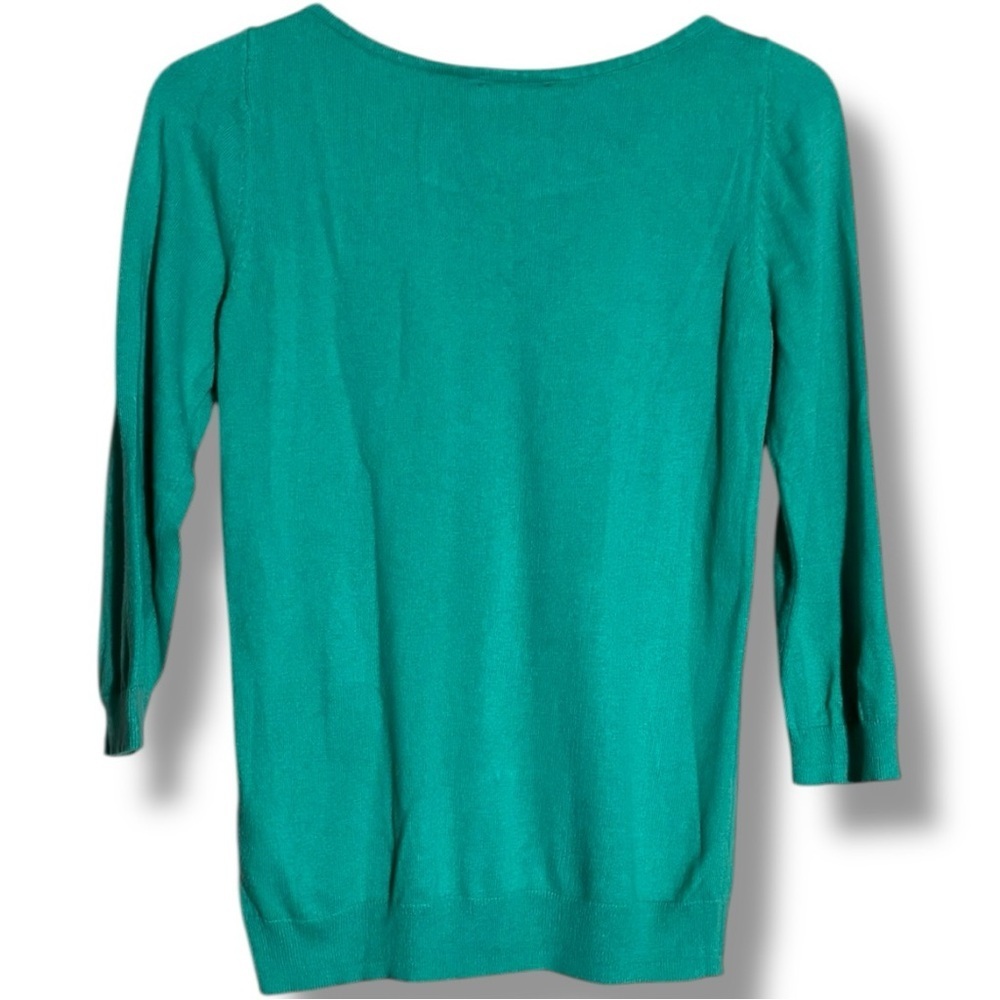 Worthington Teal Knit 3/4 Sleeve Lightweight Spring-y Sweater Top - Picture 13 of 14